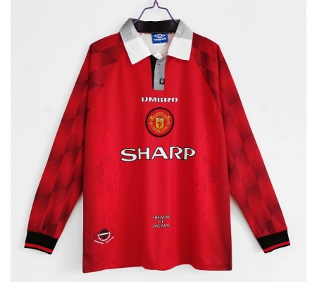 Manchester United 96/97 Home Red Long Sleeve Soccer Jersey